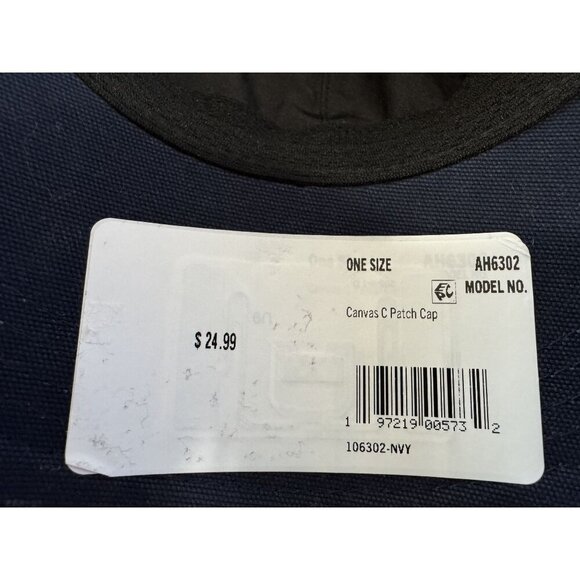 Carhartt Force Canvas C Patch Cap Embroidered Navy Blue Logo Cap Womens One Size - Picture 6 of 7